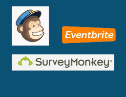 The three monkeys: SurveyMonkey, MailChimp and EventBrite