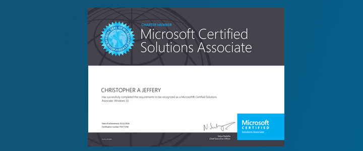 Windows 10 Charter certification