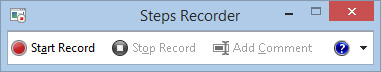Screenshot of Steps Recorder