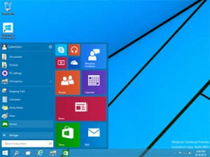 Windows 10 Start Menu - click to enlarge screenshot
