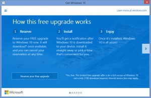 Screenshot of Get Windows 10 Application