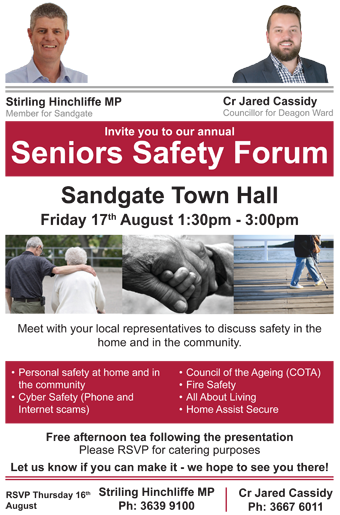 Seniors Safety Forum 2018 Flyer