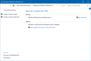 Windows Backup and Restore