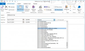 Using the Time Zones feature of Microsoft Outlook for interstate meetings during daylight savings time